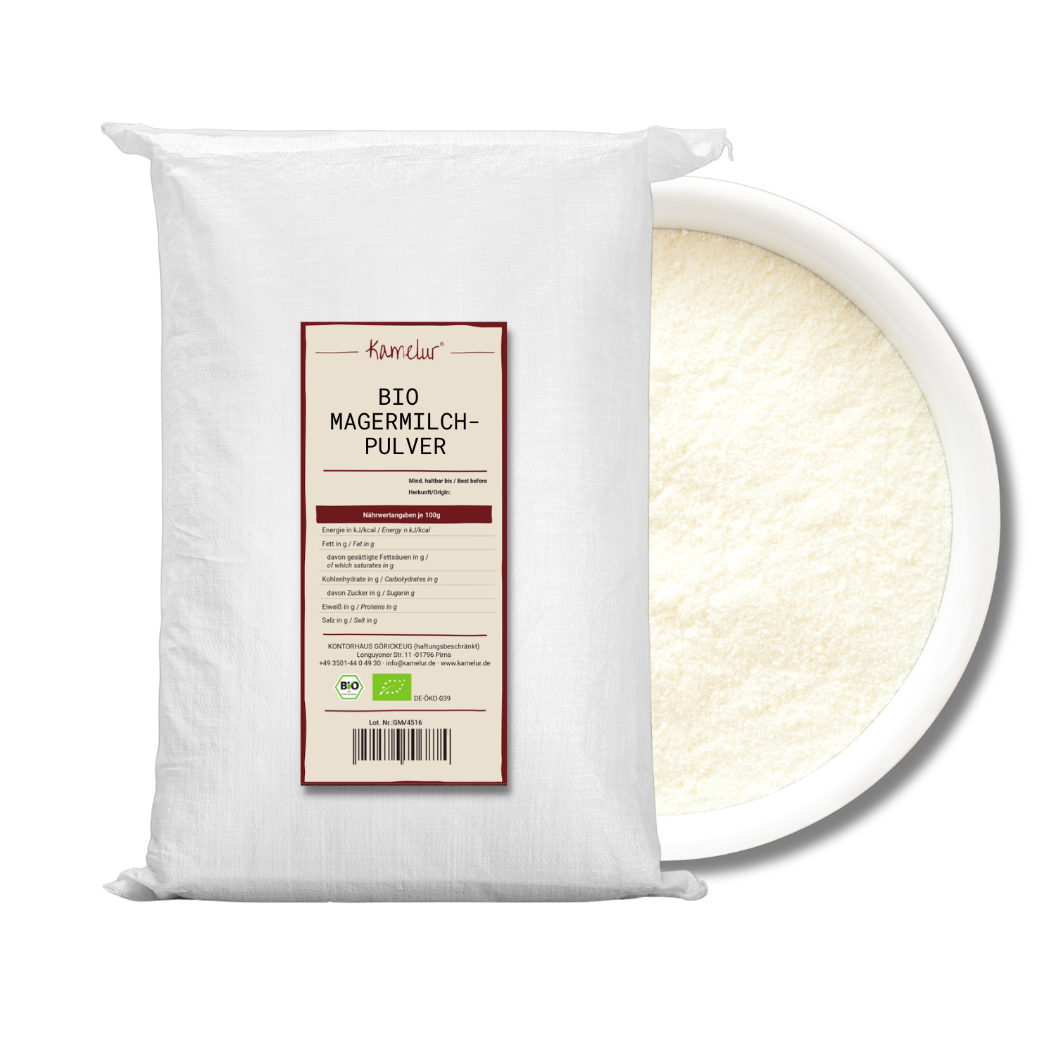 Poudre de lait entier bio
