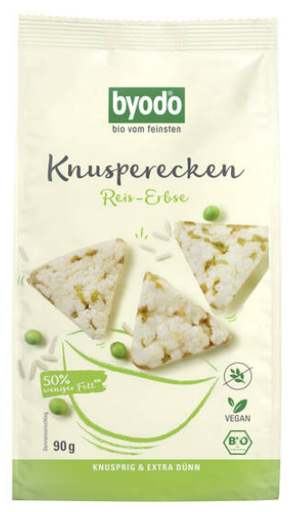 Byodo Bio Knusperecken Reis-Erbse Byodo Bio Knusperecken Reis-Erbse 90g