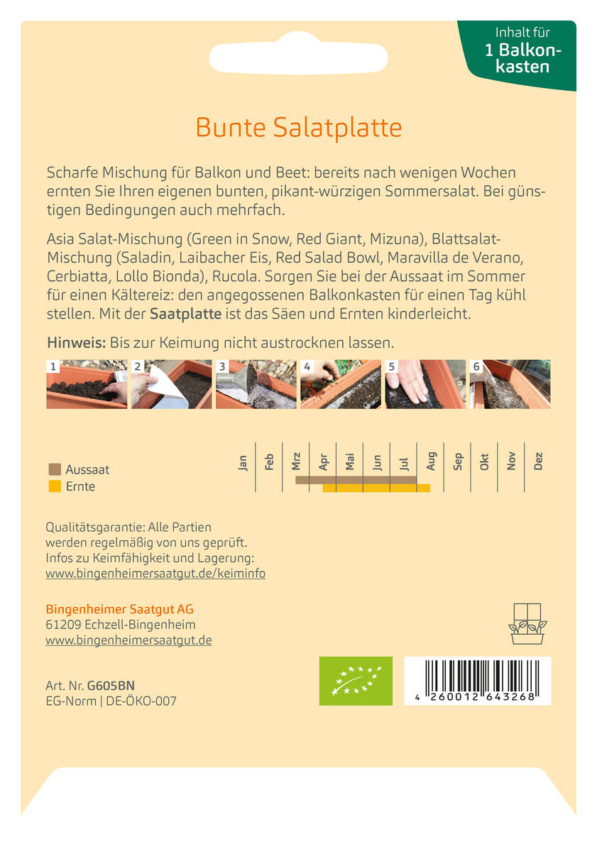 Bingenheimer Saatgut Bunte Salatplatte Bingenheimer Saatgut Bunte Salatplatte