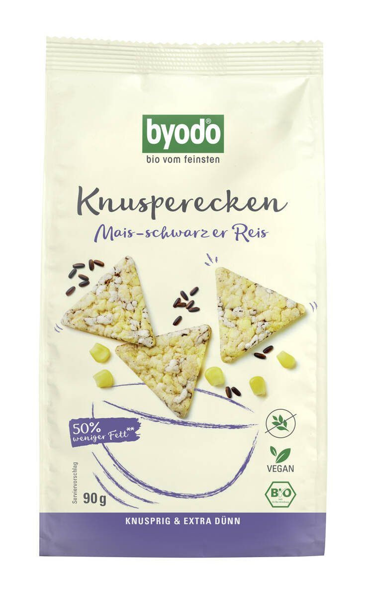 Byodo Bio Knusperecken Mais-schwarzer Reis Byodo Bio Knusperecken Mais-schwarzer Reis 12x90g
