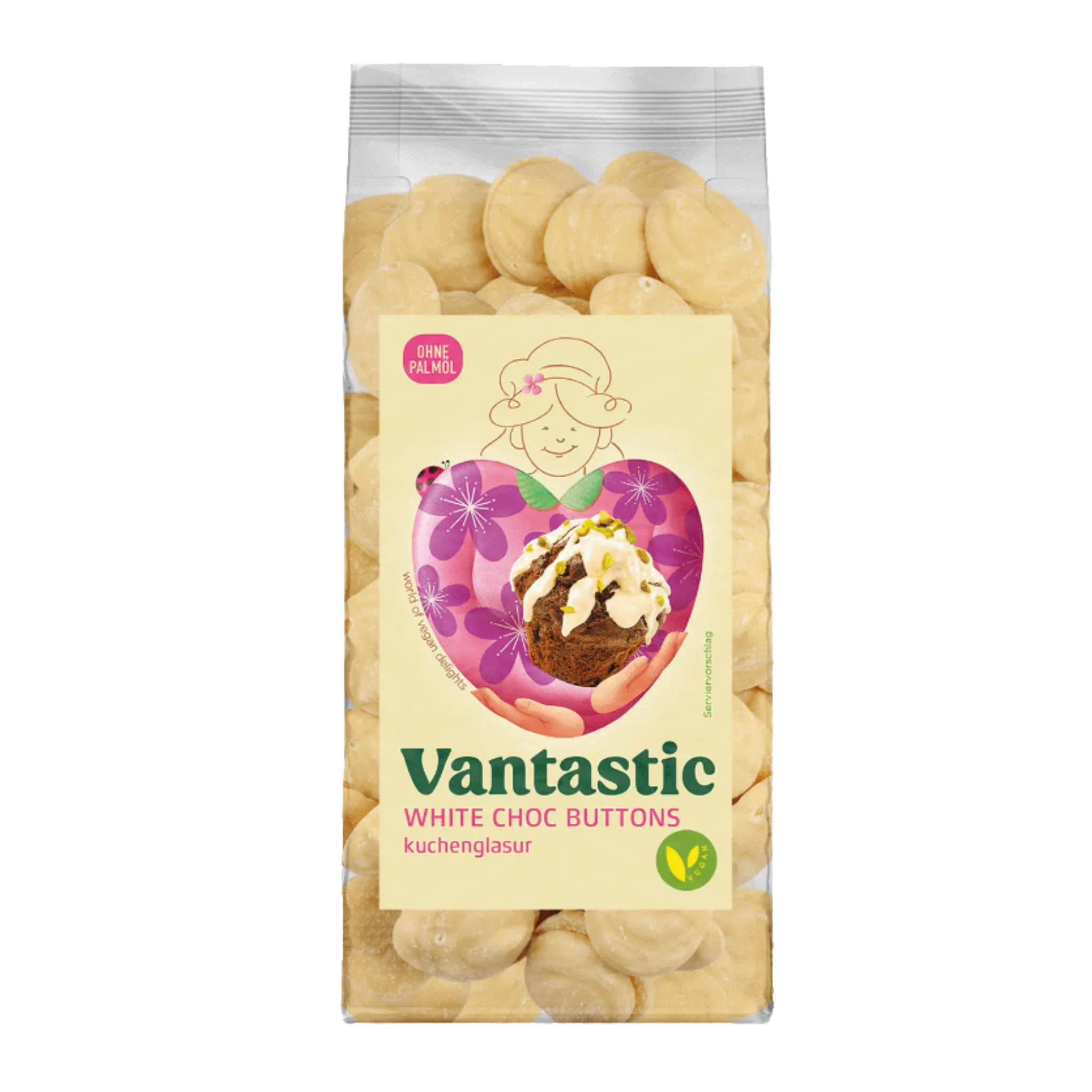 Glaçage à gâteau Vantastic White Choc Buttons 500 g