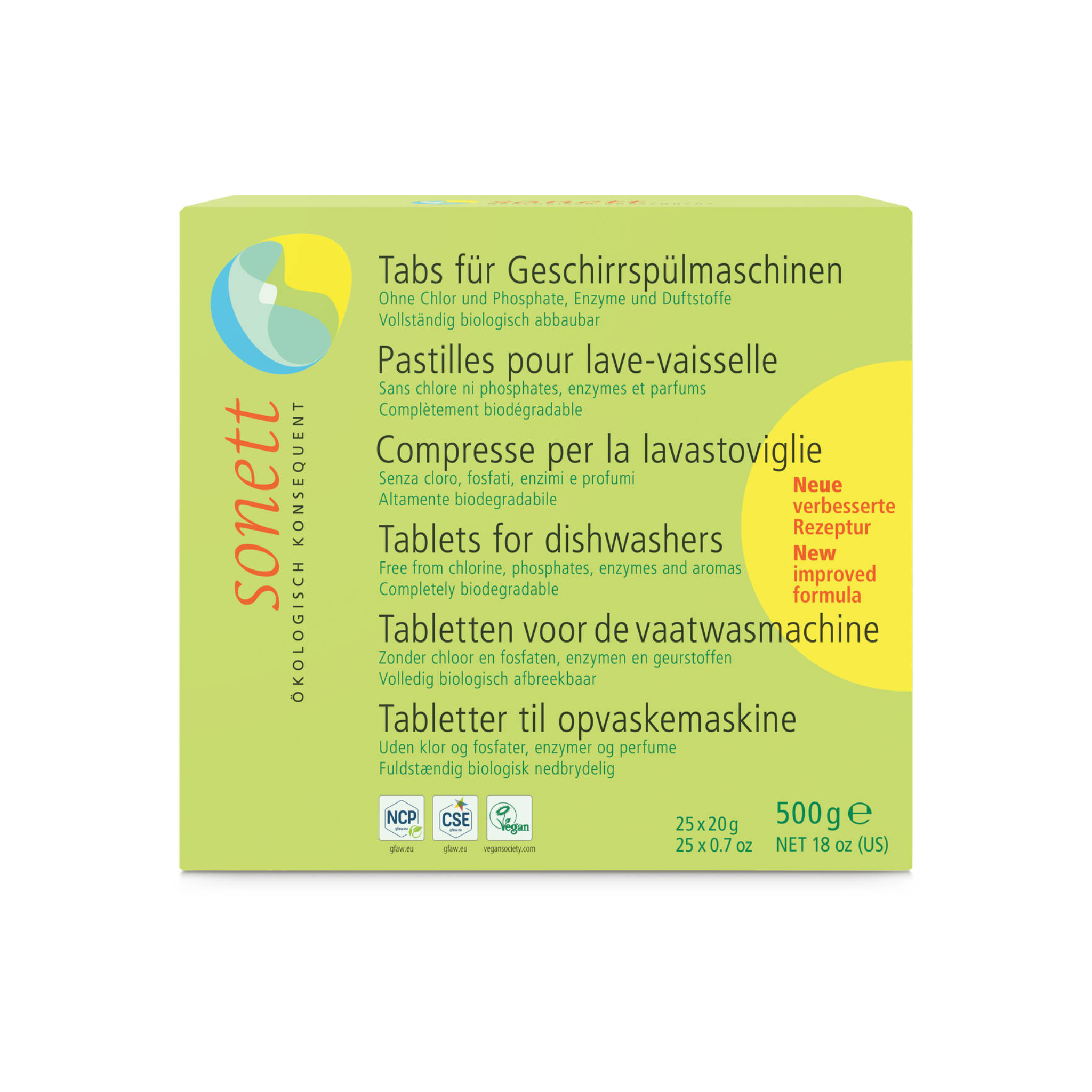 tablettes pour lave-vaisselle Sonett, 25 pièces 500g