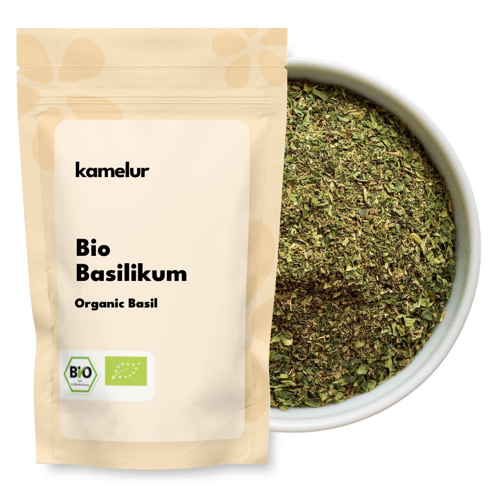 Bio Basilikum gerebelt Basilic bio, en feuilles