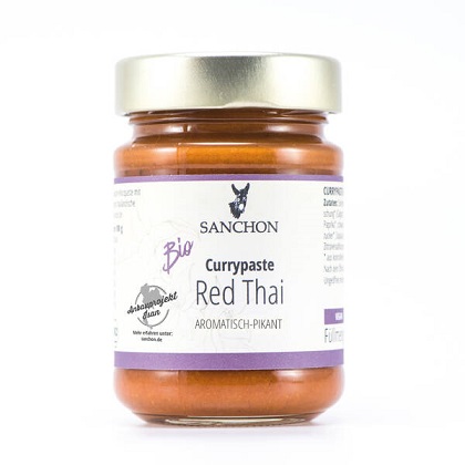 Pâte de curry thaïlandais bio, rouge, 190g Pâte de curry thaïlandais bio, rouge, 190g