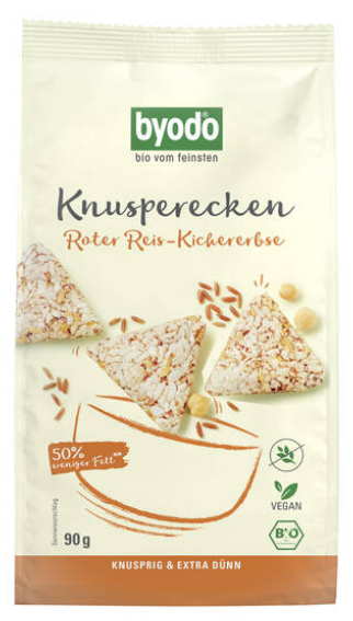 Byodo Bio Knusperecken Roter Reis Kichererbsen Byodo Bio Knusperecken Roter Reis Kichererbsen 90g