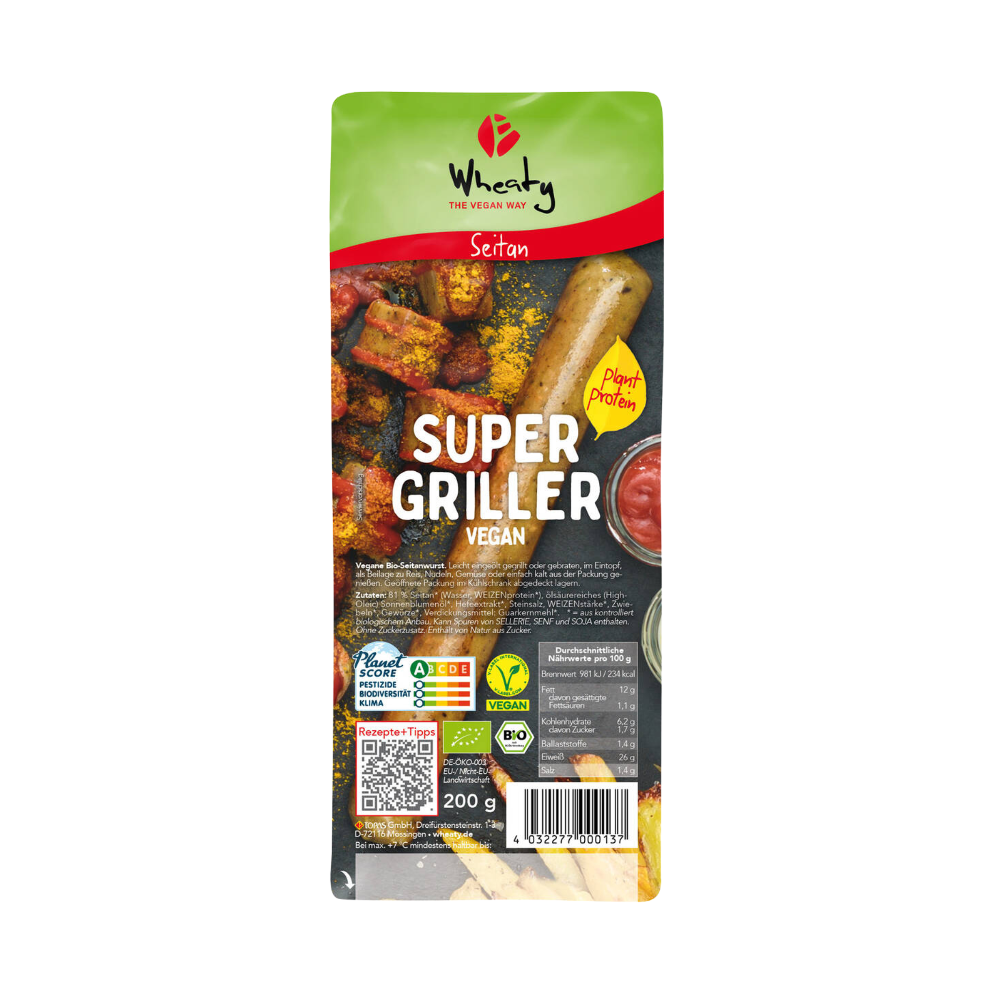 Wheaty Vegane Bio Super Griller 200g