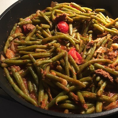Grüne Bohnen-Hackfleisch-Pfanne