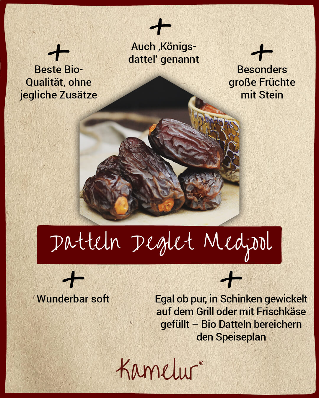 Dattes Medjool bio, avec noyau