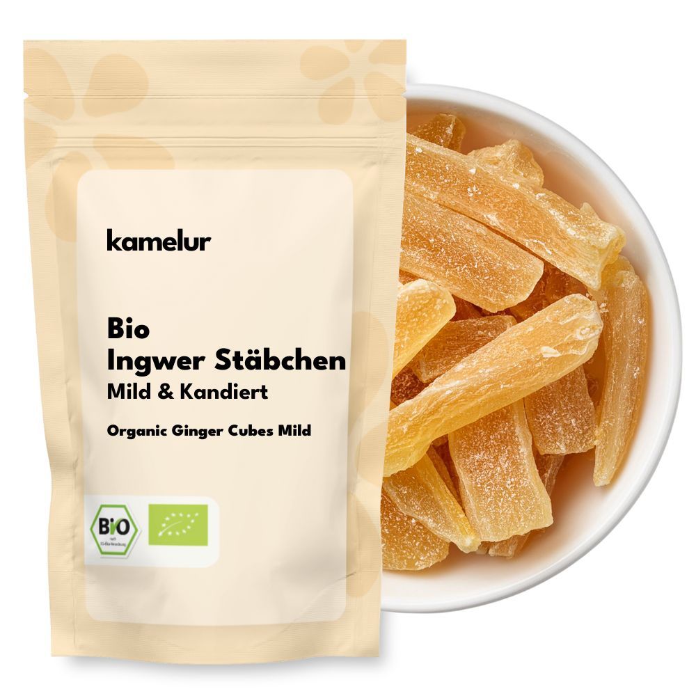 Abricots sauvages bio Bâtonnets de gingembre bio, doux, confits