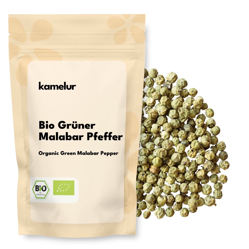 Bio Grüner Malabar Pfeffer 600 g; Tigerpfeffer aus Indien
