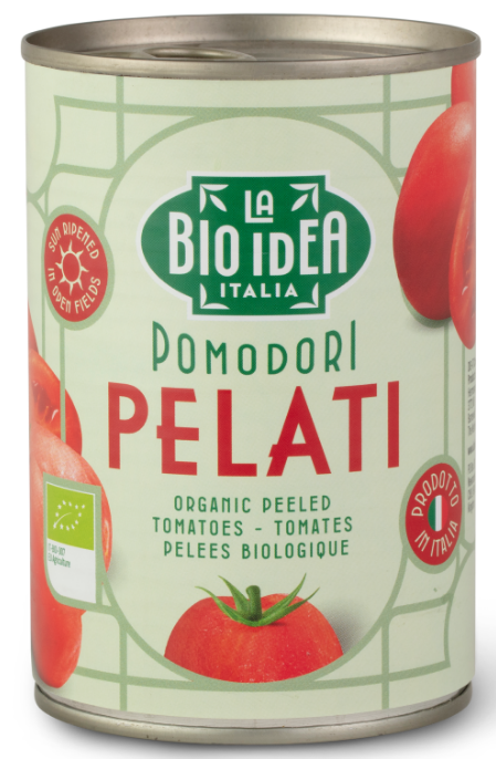Geschälte Bio Tomaten in Tomatensaft, 400g Bio Geschälte Tomaten in Tomatensaft, 12x400g