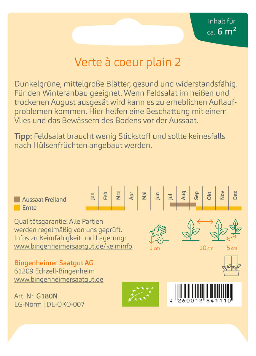Bingenheimer Saatgut Feldsalat Bingenheimer Saatgut Feldsalat