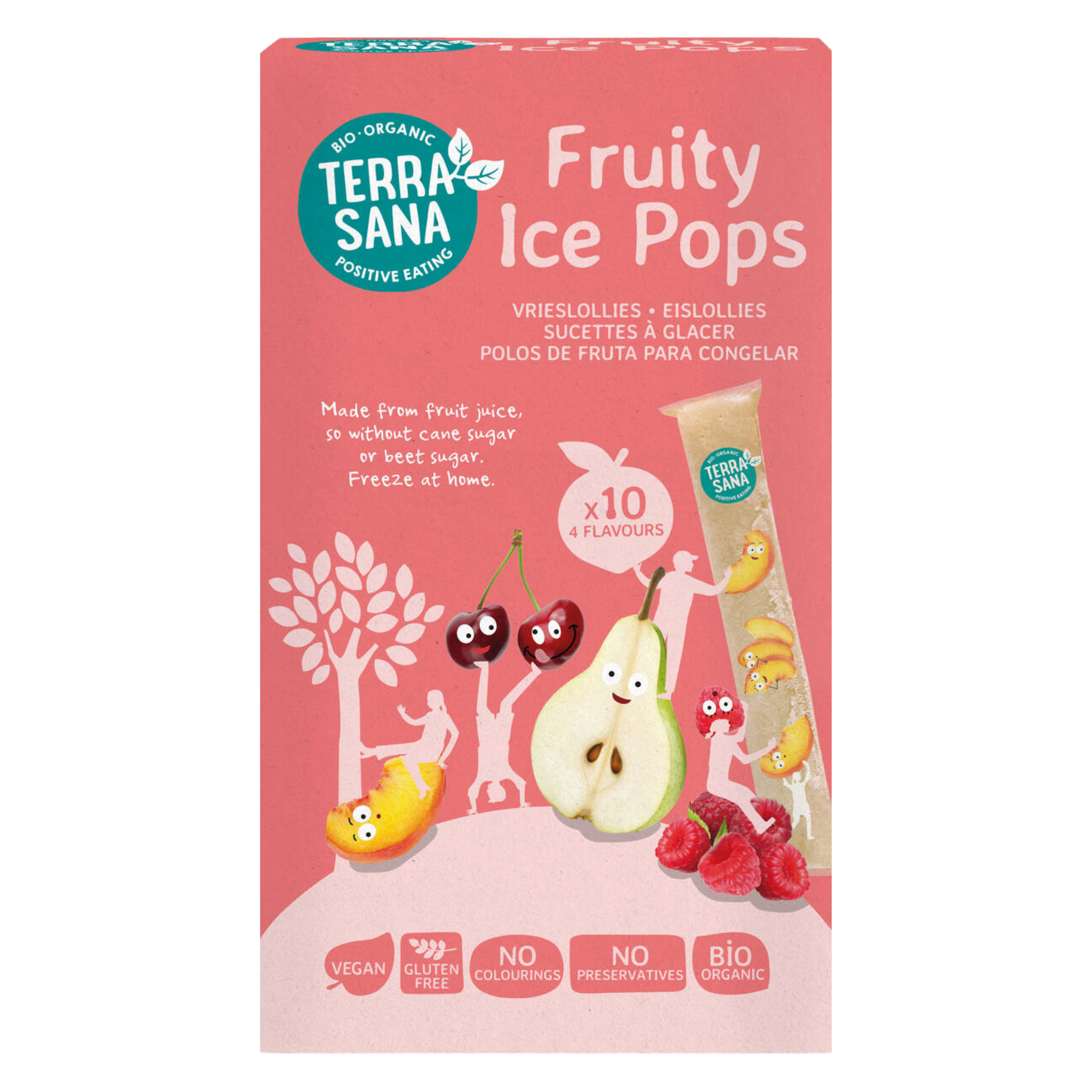 Lot de 6 glaces à l'eau bio aux fruits