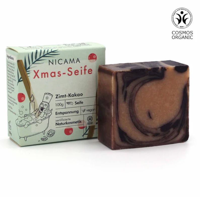 NICAMA Weihnachtsseife Zimt-Kakao 100g