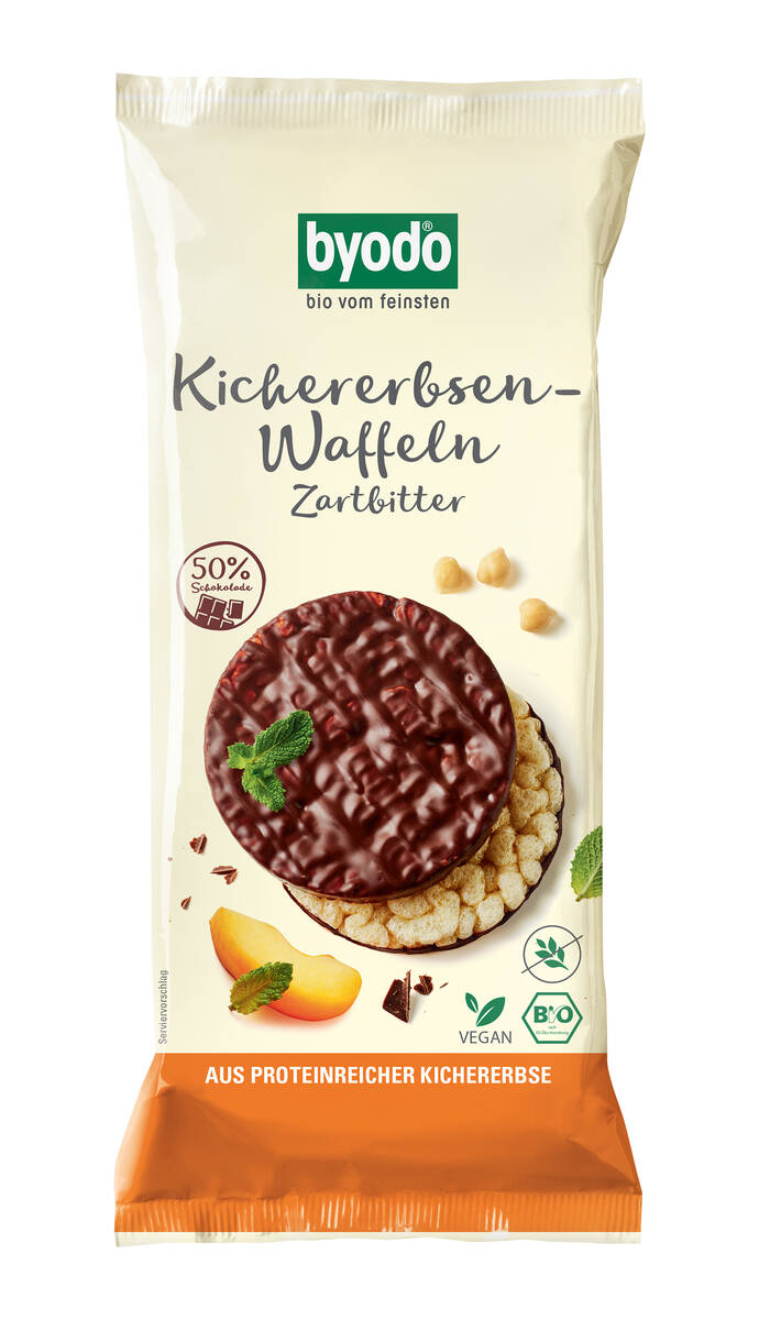 Byodo Bio Kichererbsenwaffeln Zartbitter Byodo Bio Kichererbsenwaffeln Zartbitter 65g