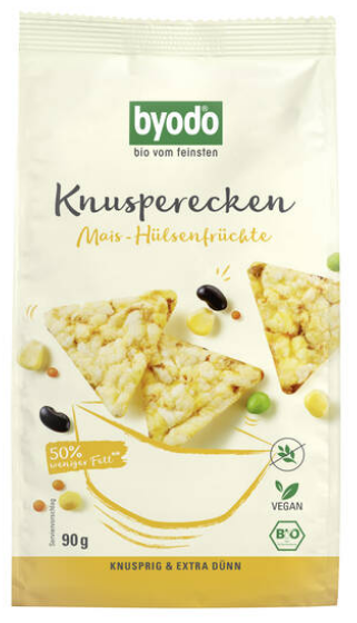 Byodo Bio Knusperecken Mais-Hülsenfrüchte Byodo Bio Knusperecken Mais-Hülsenfrüchte 90g