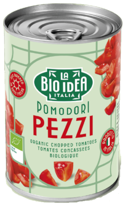Bio Tomatenstücke in Tomatensaft, 400g Bio Tomatenstücke in Tomatensaft, 400g