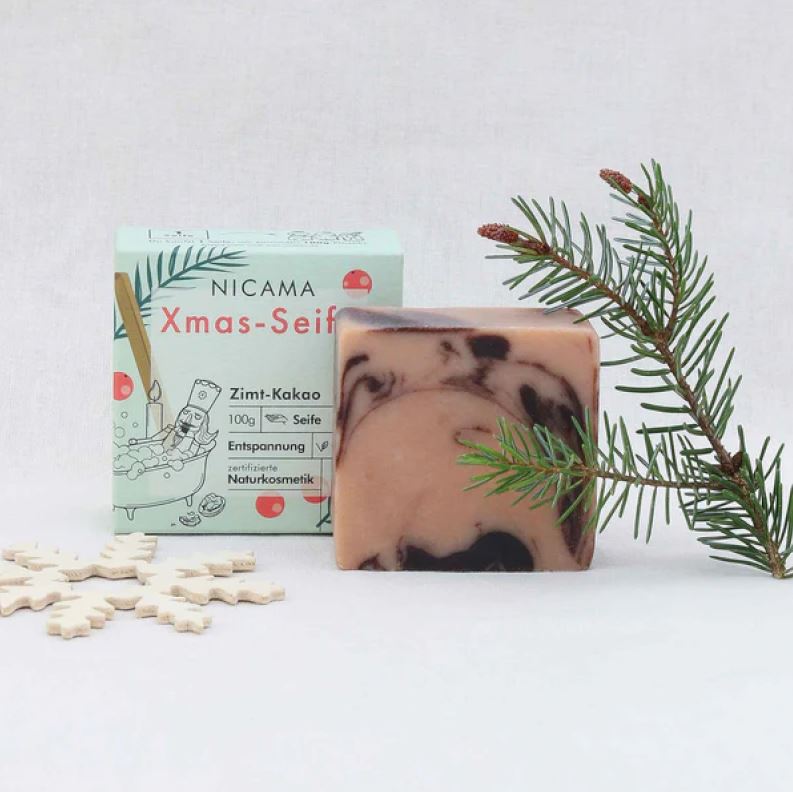 NICAMA Weihnachtsseife Zimt-Kakao 100g