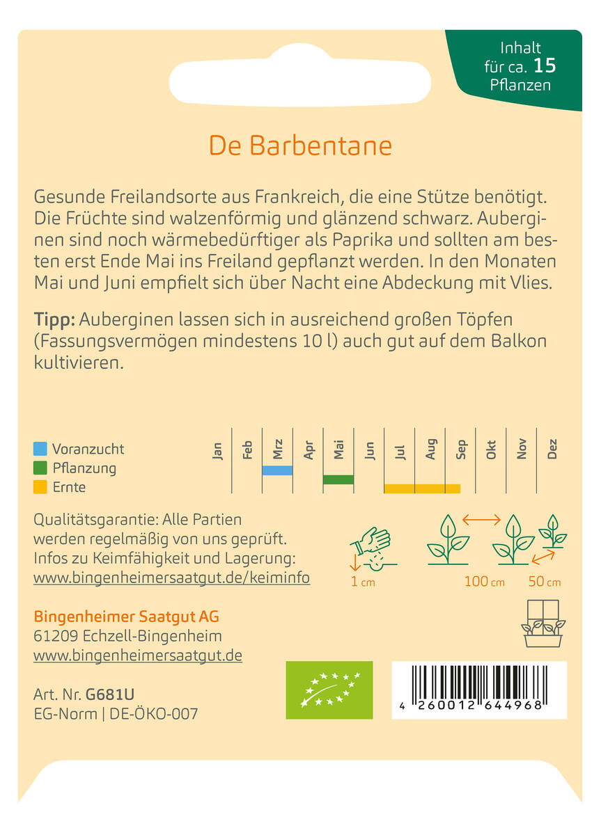 Bingenheimer Saatgut Aubergine De Barbentane Bingenheimer Saatgut Aubergine De Barbentane