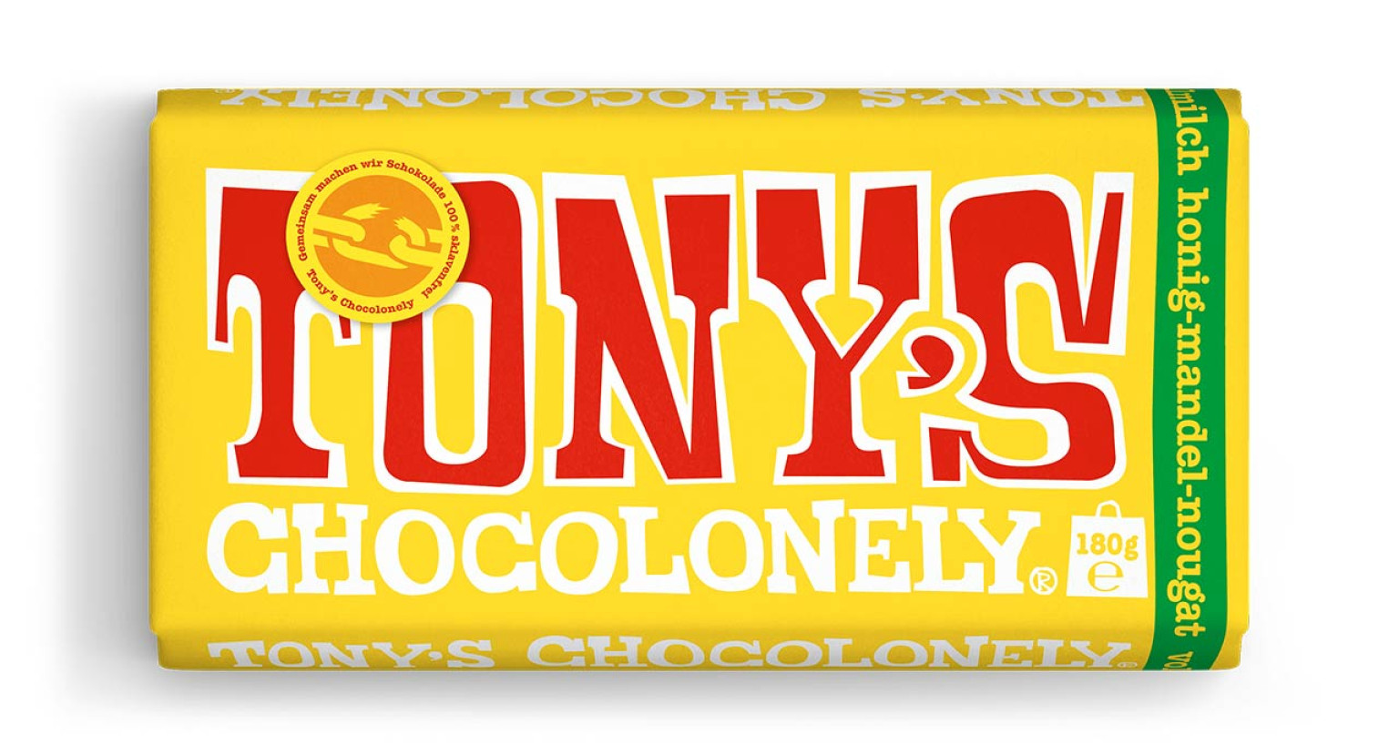 Vollmilchschokolade 32% Honig Mandel-Nougat, 180g Vollmilchschokolade 32% Honig Mandel-Nougat, 180g
