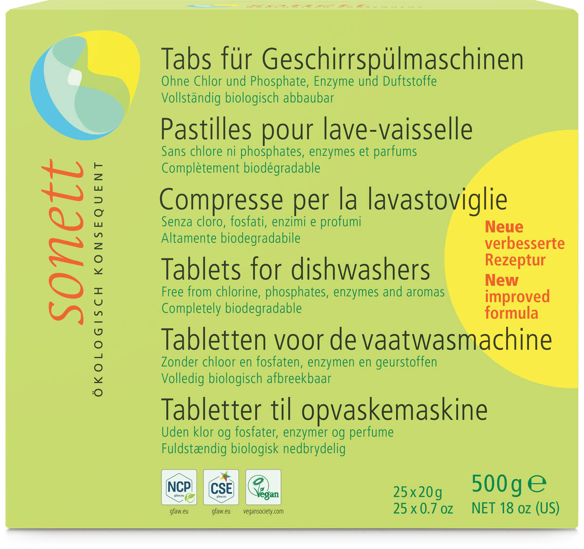 sonett Geschirrspültabs, 25 Stück Sonett Tabs für Geschirrspülmaschine