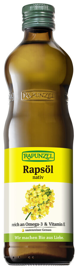 Rapunzel Huile de colza bio vierge, 500ml Rapunzel Bio Rapsöl nativ 2er Pack