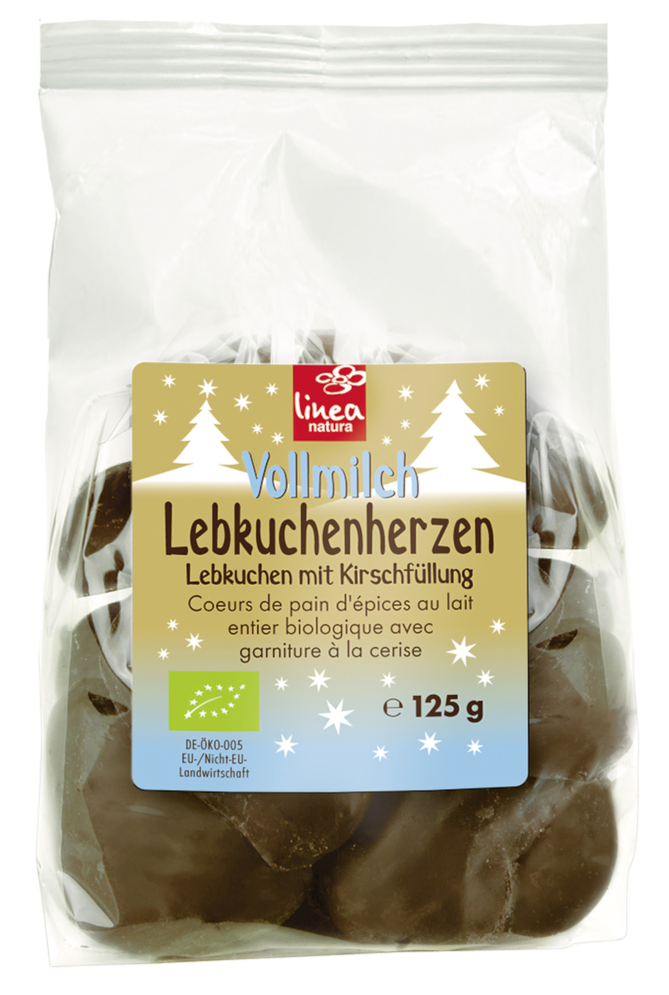 Bio Lebkuchenherzen Vollmilch mit Kirschfüllung 1 Stück