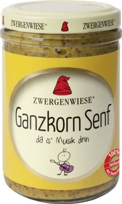 Bio Ganzkorn Senf Zwergenwiese, 160ml Glas