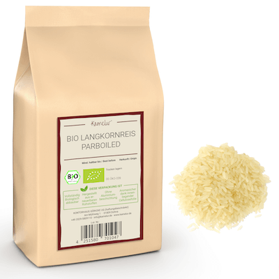 Langkorn-Reis parboiled in Bio-Qualität