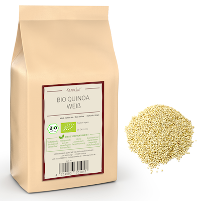 Weiße Quinoa Körner in Bio-Qualität