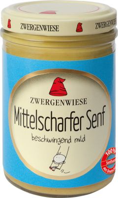 Bio Mittelscharfer Senf, Zwergenwiese, 160ml Glas