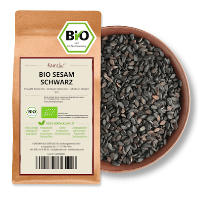 Bio Sesam schwarz in 500g Packung bei Kamelur kaufen